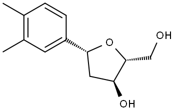 D-?erythro-?Pentitol, 1,?4-?anhydro-?2-?deoxy-?1-?C-?(3,?4-?dimethylphenyl)?-?, (1R)?- Struktur