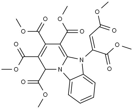 TETRAMETHYL 5-[(1E)-3-METHOXY-1-(METHOXYCARBONYL)-3-OXO-1-PROPENYL]-1,5-DIHYDROPYRIDO[1,2-A]BENZIMIDAZOLE-1,2,3,4-TETRACARBOXYLATE Struktur