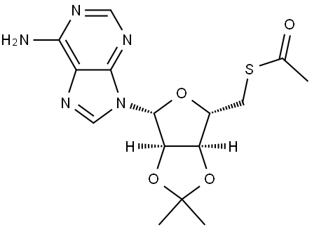 2'',3''-O-(1-Methylethylidene)-5''-thio-adenosine 5''-Acetate Struktur