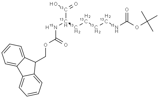 Fmoc-Lys(Boc)-OH-13C6,15N2 Struktur