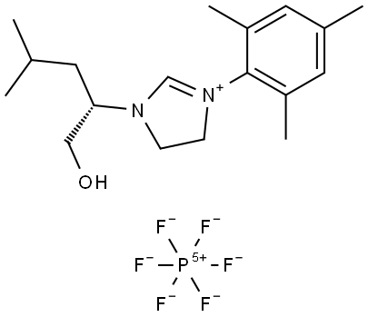 (S)-1-(1-Hydroxy-4-methylpentan-2-yl)-3-mesityl-4,5-dihydro-1H-imidazol-3-ium hexafluorophosphate(V) Struktur