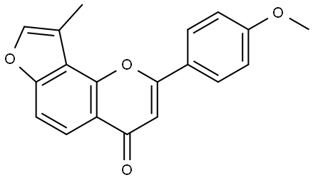 2-(4-Methoxyphenyl)-9-methyl-4H-furo[2,3-h]-1-benzopyran-4-one Struktur