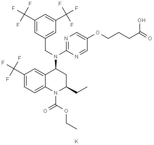 化合物 OBICETRAPIB POTASSIUM 結構式