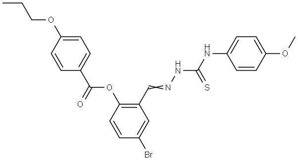 4-BR-2-(2-((4-METHOXYANILINO)CARBOTHIOYL)CARBOHYDRAZONOYL)PH 4-PROPOXYBENZOATE Struktur