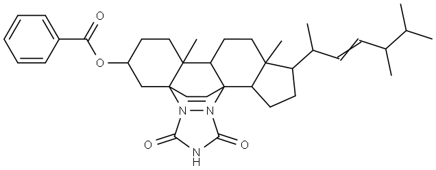 4a,13b-Etheno-1H,9H-benzo[c]cyclopenta[h][1,2,4]triazolo[1,2-a]cinnoline-1,3(2H)-dione, 6-(benzoyloxy)-5,6,7,8,8a,8b,10,10a,11,12,13,13a-dodecahydro-8a,10a-dimethyl-11-(1,4,5-trimethyl-2-hexenyl)-, [4aS-[4aα,6α,8aα,8bβ,10aα,11α(1S*,2E,4S*),13aβ,13bα]]- (9CI)