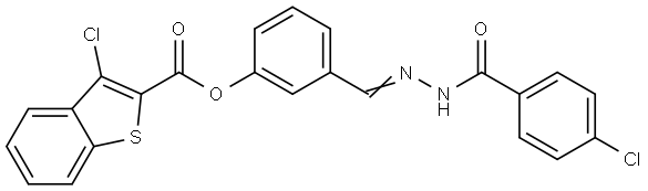 3-(2-(4-CHLOROBENZOYL)CARBOHYDRAZONOYL)PH 3-CL-1-BENZOTHIOPHENE-2-CARBOXYLATE Struktur