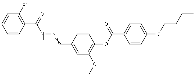 4-(2-(2-BROMOBENZOYL)CARBOHYDRAZONOYL)-2-METHOXYPHENYL 4-BUTOXYBENZOATE Struktur