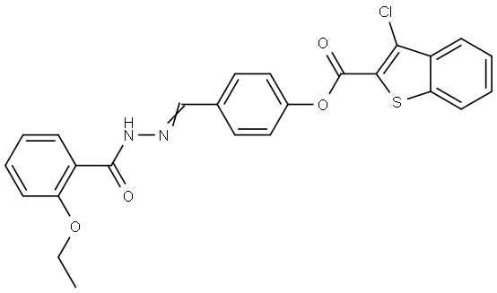 4-(2-(2-ETHOXYBENZOYL)CARBOHYDRAZONOYL)PH 3-CL-1-BENZOTHIOPHENE-2-CARBOXYLATE Struktur