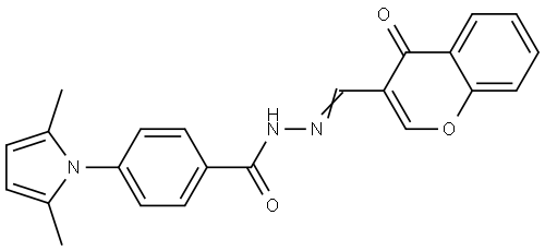 4-(2,5-DI-ME-1H-PYRROL-1-YL)-N'-((4-OXO-4H-CHROMEN-3-YL)METHYLENE)BENZOHYDRAZIDE Struktur