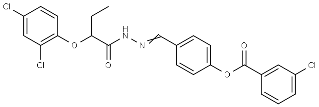 4-(2-(2-(2,4-DICHLOROPHENOXY)BUTANOYL)CARBOHYDRAZONOYL)PHENYL 3-CHLOROBENZOATE Struktur