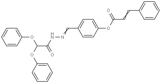 4-(2-(DIPHENOXYACETYL)CARBOHYDRAZONOYL)PHENYL 3-PHENYLACRYLATE Struktur