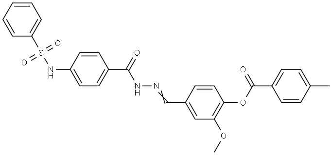 2-MEO-4-(2-(4-((PH-SULFONYL)AMINO)BENZOYL)CARBOHYDRAZONOYL)PH 4-METHYLBENZOATE Struktur