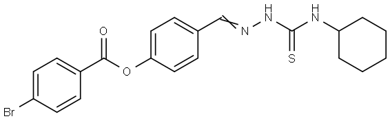 4-(2-((CYCLOHEXYLAMINO)CARBOTHIOYL)CARBOHYDRAZONOYL)PHENYL 4-BROMOBENZOATE Struktur