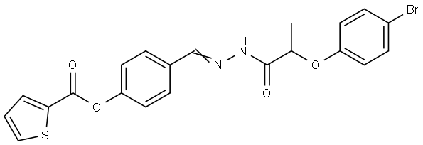 4-(2-(2-(4-BROMOPHENOXY)PROPANOYL)CARBOHYDRAZONOYL)PHENYL 2-THIOPHENECARBOXYLATE Struktur