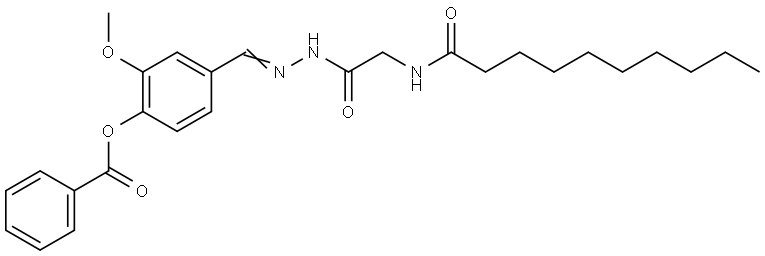 4-(2-((DECANOYLAMINO)ACETYL)CARBOHYDRAZONOYL)-2-METHOXYPHENYL BENZOATE Struktur