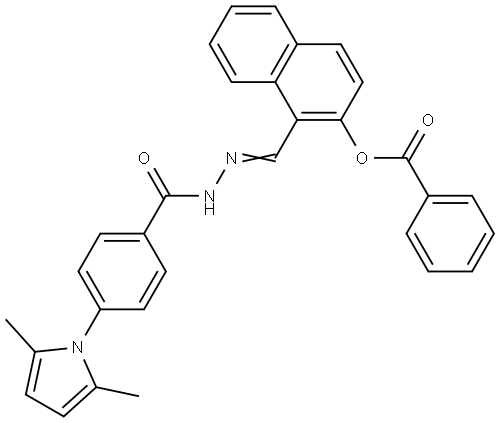 1-(2-(4-(2,5-DI-ME-1H-PYRROL-1-YL)BENZOYL)CARBOHYDRAZONOYL)-2-NAPHTHYL BENZOATE Struktur