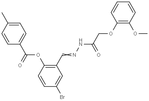 4-BROMO-2-(2-((2-METHOXYPHENOXY)ACETYL)CARBOHYDRAZONOYL)PHENYL 4-METHYLBENZOATE Struktur