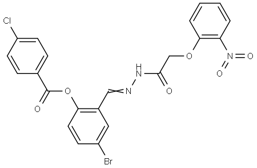 4-BROMO-2-(2-((2-NITROPHENOXY)ACETYL)CARBOHYDRAZONOYL)PHENYL 4-CHLOROBENZOATE Struktur