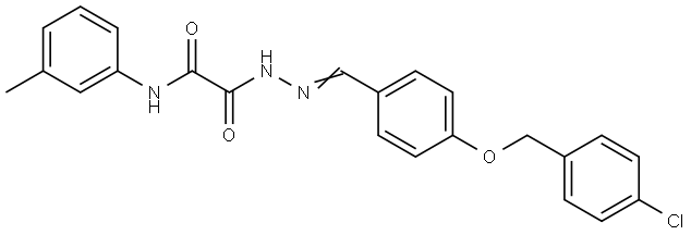 2-(2-(4-((4-CHLOROBENZYL)OXY)BENZYLIDENE)HYDRAZINO)-N-(3-ME-PH)-2-OXOACETAMIDE Struktur