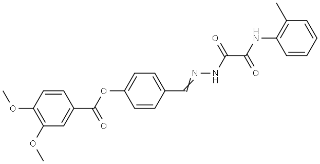 4-(2-(OXO(2-TOLUIDINO)ACETYL)CARBOHYDRAZONOYL)PHENYL 3,4-DIMETHOXYBENZOATE Struktur