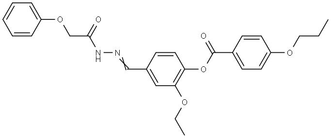 2-ETHOXY-4-(2-(PHENOXYACETYL)CARBOHYDRAZONOYL)PHENYL 4-PROPOXYBENZOATE Struktur