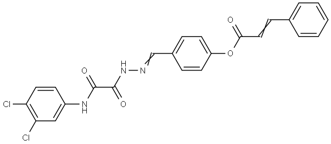 4-(2-((3,4-DICHLOROANILINO)(OXO)ACETYL)CARBOHYDRAZONOYL)PHENYL 3-PHENYLACRYLATE Struktur