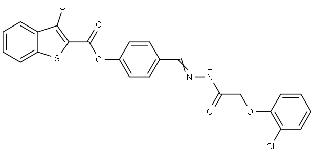 4-((E)-{2-[2-(2-CHLOROPHENOXY)ACETYL]HYDRAZONO}METHYL)PHENYL 3-CHLORO-1-BENZOTHIOPHENE-2-CARBOXYLATE Struktur