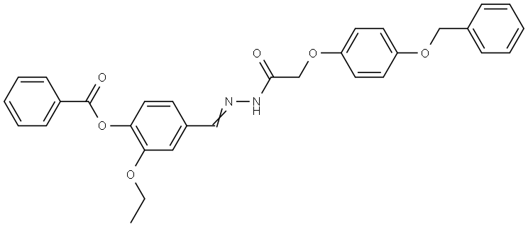 4-(2-((4-(BENZYLOXY)PHENOXY)ACETYL)CARBOHYDRAZONOYL)-2-ETHOXYPHENYL BENZOATE Struktur