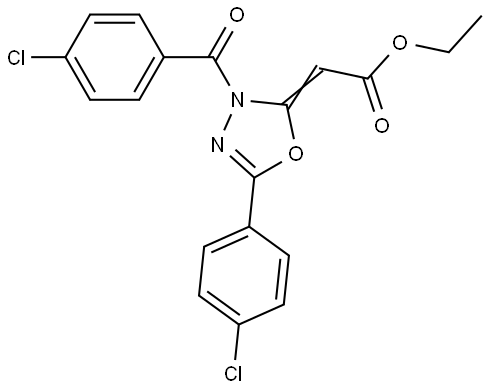 ET (3-(4-CHLOROBENZOYL)-5-(4-CHLOROPHENYL)-1,3,4-OXADIAZOL-2(3H)-YLIDENE)ACETATE Struktur