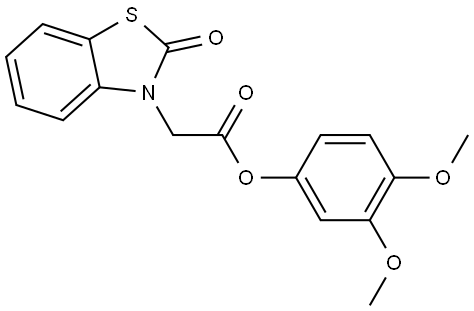 (2-OXO-BENZOTHIAZOL-3-YL)-ACETIC ACID 3,4-DIMETHOXY-PHENYL ESTER Struktur