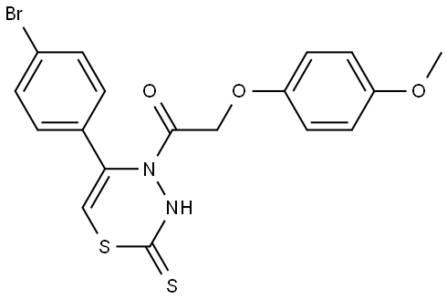 5-(4-BR-PH)-4-((4-METHOXYPHENOXY)AC)-3,4-DIHYDRO-2H-1,3,4-THIADIAZINE-2-THIONE Struktur