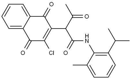 2-(3-CL-1,4-DIOXO-1,4-2H-2-NAPHTHALENYL)-N-(2-ISOPROPYL-6-ME-PH)-3-OXOBUTANAMIDE Struktur