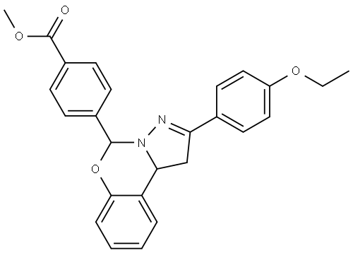 ME 4-(2-(4-ETHOXY-PH)-1,10B-DIHYDROPYRAZOLO(1,5-C)(1,3)BENZOXAZIN-5-YL)BENZOATE Struktur