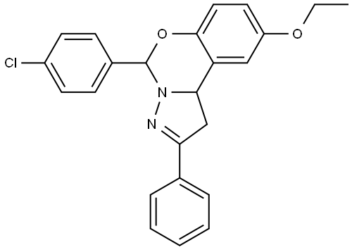 5-(4-CL-PHENYL)-2-PH-1,10B-DIHYDROPYRAZOLO(1,5-C)(1,3)BENZOXAZIN-9-YL ET ETHER Struktur