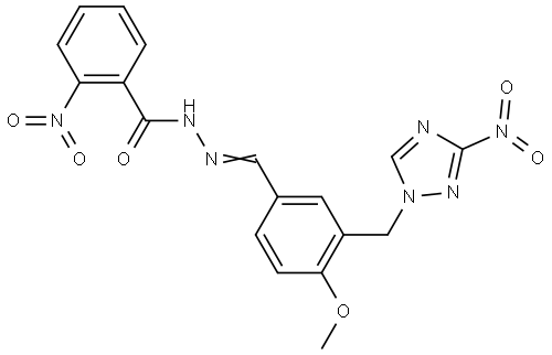 N'-(4-MEO-3-((3-NITRO-1H-1,2,4-TRIAZOL-1-YL)ME)BENZYLIDENE)2-NITROBENZOHYDRAZIDE Struktur