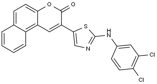 2-(2-(3,4-DICHLOROANILINO)-1,3-THIAZOL-5-YL)-3H-BENZO(F)CHROMEN-3-ONE Struktur