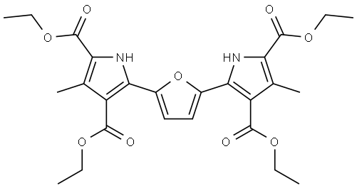 TETRAETHYL 5,5'-(FURAN-2,5-DIYL)BIS(3-METHYL-1H-PYRROLE-2,4-DICARBOXYLATE) Struktur