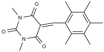 1,3-DI-ME-5-(2,3,4,5,6-PENTAMETHYLBENZYLIDENE)-2,4,6(1H,3H,5H)-PYRIMIDINETRIONE Struktur