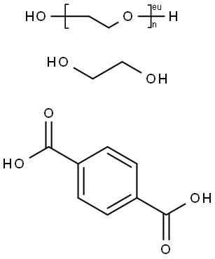 1,4-Benzenedicarboxylic acid, polymer with 1,2-ethanediol and .alpha.-hydro-.omega.-hydroxypoly(oxy-1,2-ethanediyl) Struktur