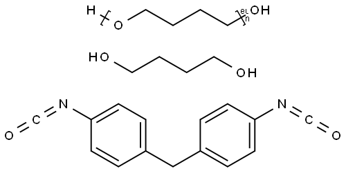 POLY[4,4'-METHYLENEBIS(PHENYL ISOCYANATE)-ALT-1,4-BUTANEDIOL/ POLYTETRAHYDROFURAN] Struktur