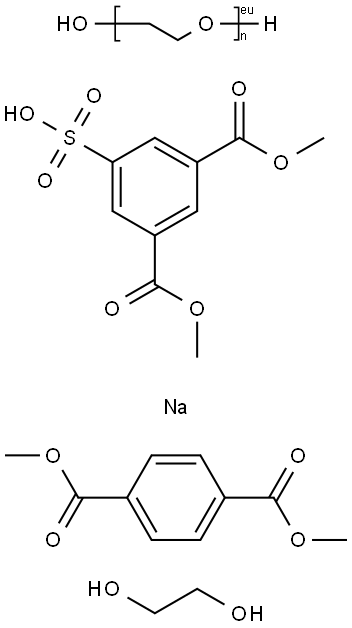 1,3-Benzenedicarboxylic acid, 5-sulfo-, 1,3-dimethyl ester, sodium salt, polymer with dimethyl Struktur