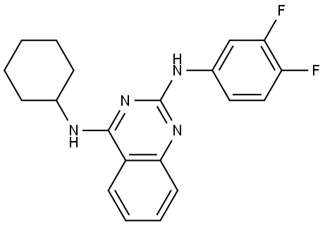 2,4-Quinazolinediamine, N4-cyclohexyl-N2-(3,4-difluorophenyl)- Struktur