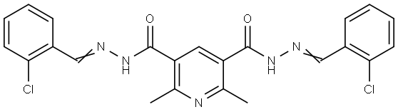 N',N'-3,5-BIS(2-CHLOROBENZYLIDENE)-2,6-DIMETHYL-3,5-PYRIDINEDICARBOHYDRAZIDE Struktur