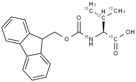 L-Valine-13C5,15N,  N-Fmoc  derivative,  N-(9-Fluorenylmethoxycarbonyl)-L-valine-13C5,15N Struktur