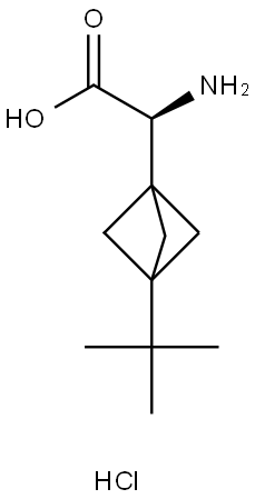 (S)-2-Amino-2-(3-(tert-butyl)bicyclo[1.1.1]pentan-1-yl)acetic acid hydrochloride Struktur