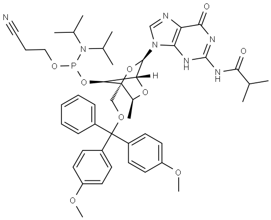 (1S, 3R, 4R, 6S, 7S) - 1- ((Bis(4- Methoxyphenyl) (Phenyl) Methoxy) Methyl) - 3- (2- Isobutyramido- Struktur