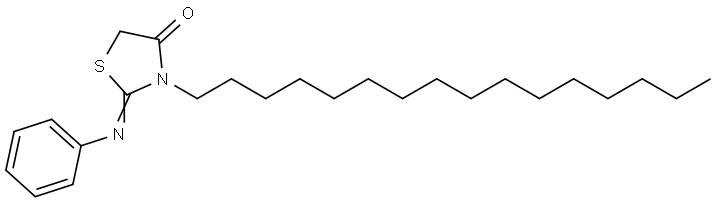 3-HEXADECYL-2-PHENYLIMINO-4-THIAZOLIDINONE Struktur