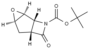 rel-(1R,2S,4R,6R)-tert-Butyl 7-oxo-3-oxa-8-azatricyclo[4.2.0.02,4]octane-8-carboxylate Struktur