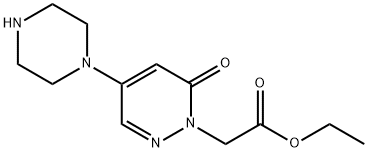 Ethyl 2-(6-oxo-4-(piperazin-1-yl)pyridazin-1(6H)-yl)acetate Struktur