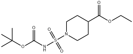 Ethyl 1-(N-(tert-butoxycarbonyl)sulfaMoyl)piperidine-4-carboxylate Struktur